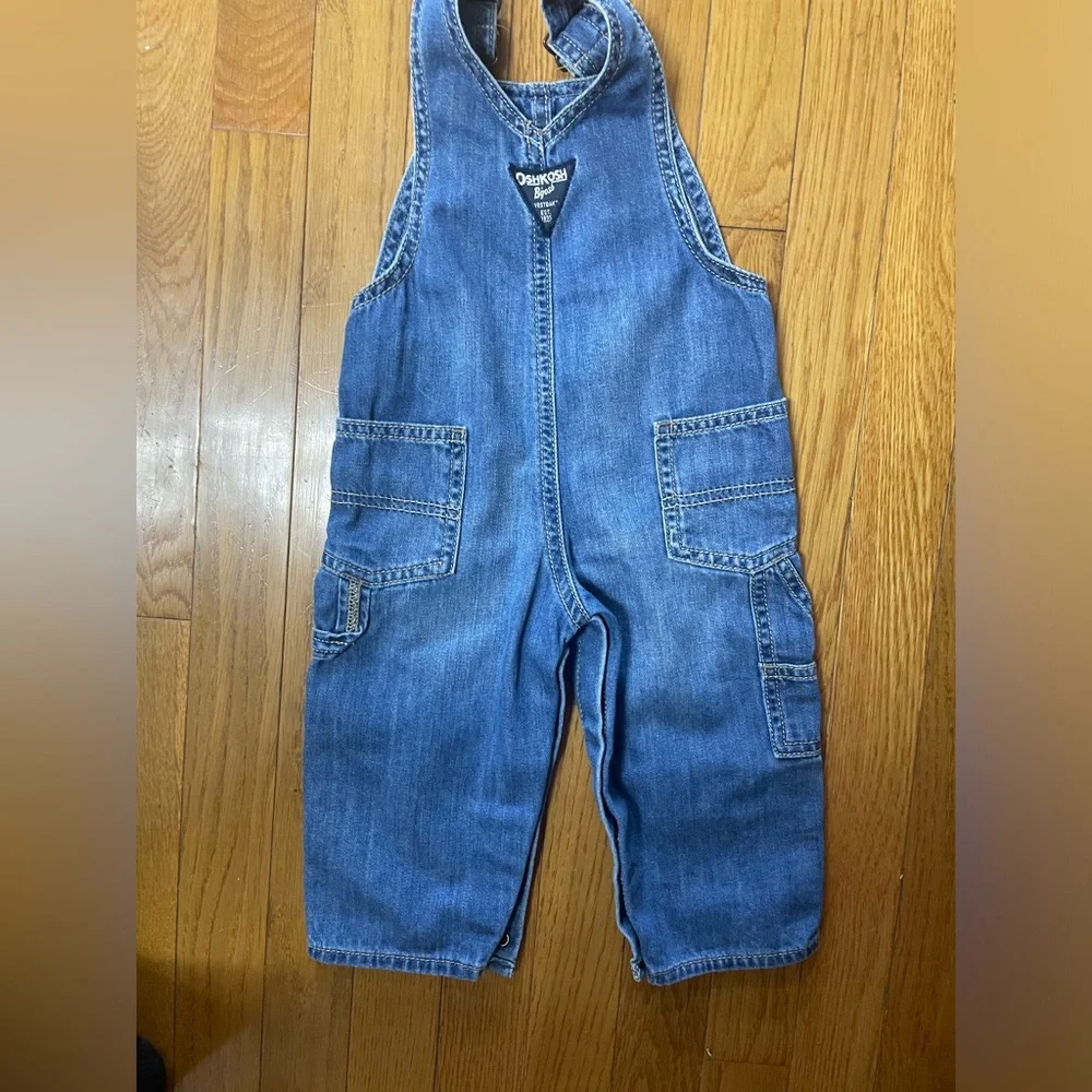 OshKosh B'gosh Classic Blue‎ Overalls with reinforced knees 12 months